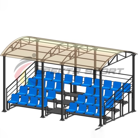 Купить Трибуна для зрителей 4 ряда на 34 места с навесом и перилами в Новыйосколе 